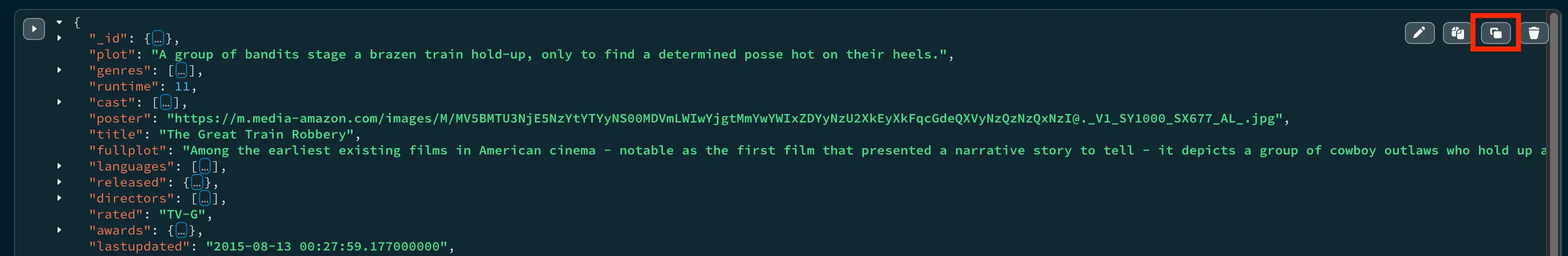 Clone button JSON